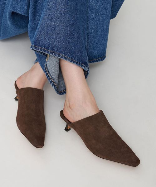 レザーライク ポインテッド ミュール