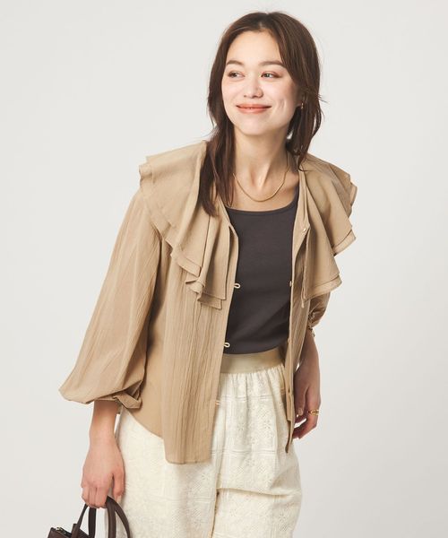 100/2 ラッフルカラー ブラウス