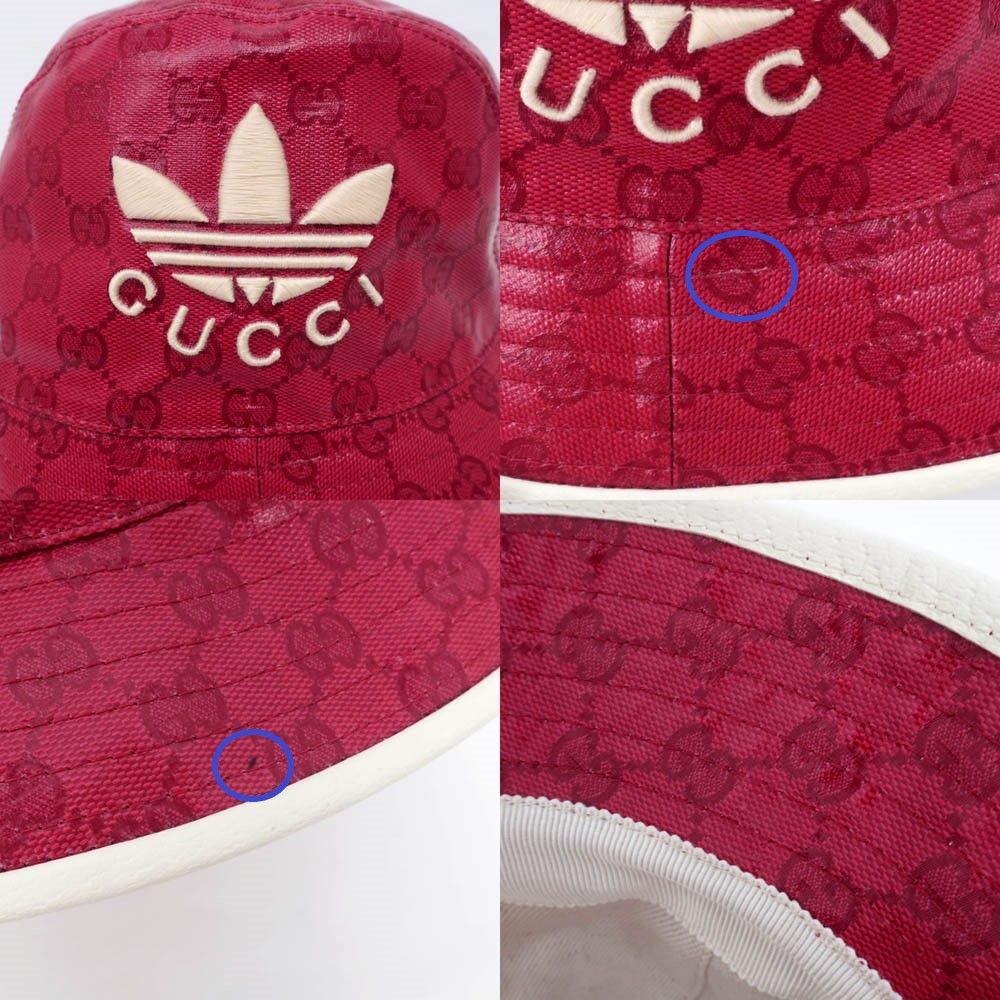 名東】【GUCCI】グッチXアディダス GG バケットハット 帽子 728215 M