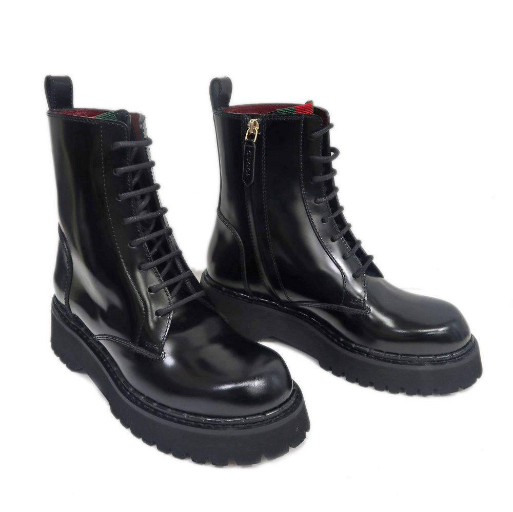 名東】【GUCCI】グッチ アンクルブーツ 794394 サイズ38 1/2 ブラック