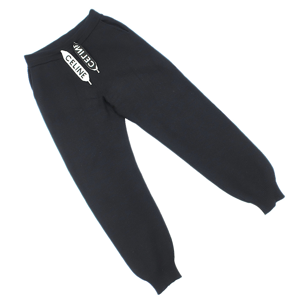 天白】【CELINE】セリーヌ ジョガーパンツ ニット 2A54Q402P ブラック