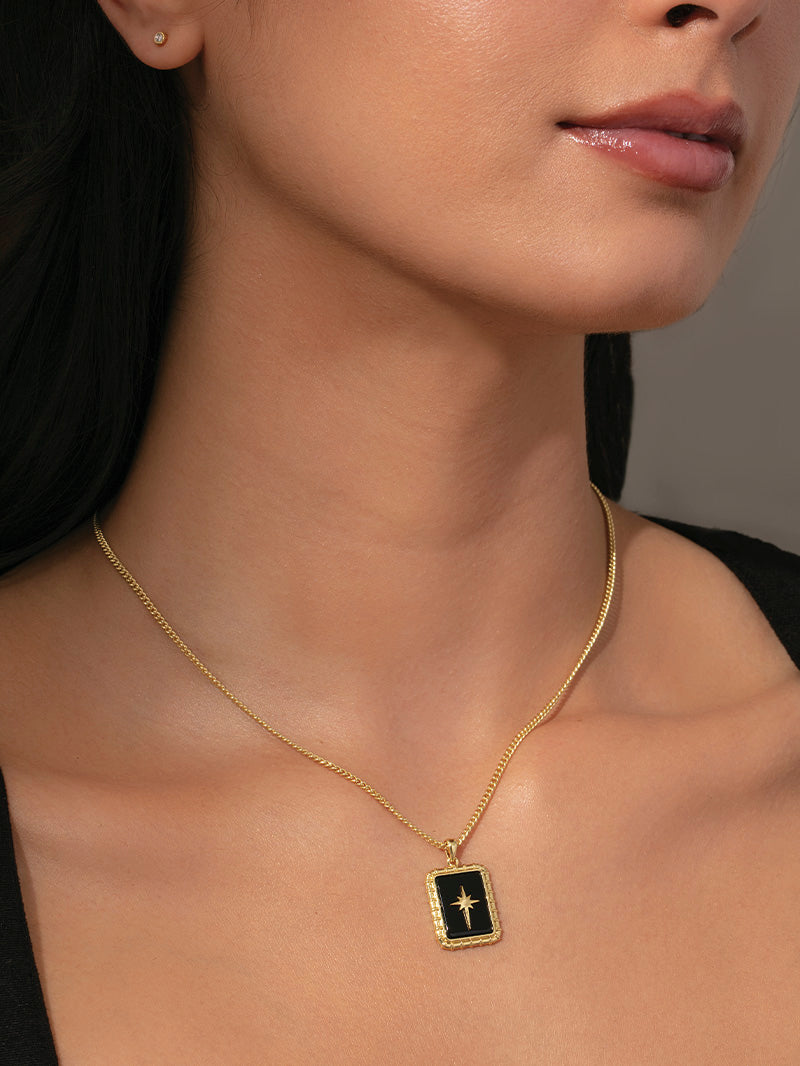 Gold Star Power Chain and Pendant Statement Necklace | Uncommon James