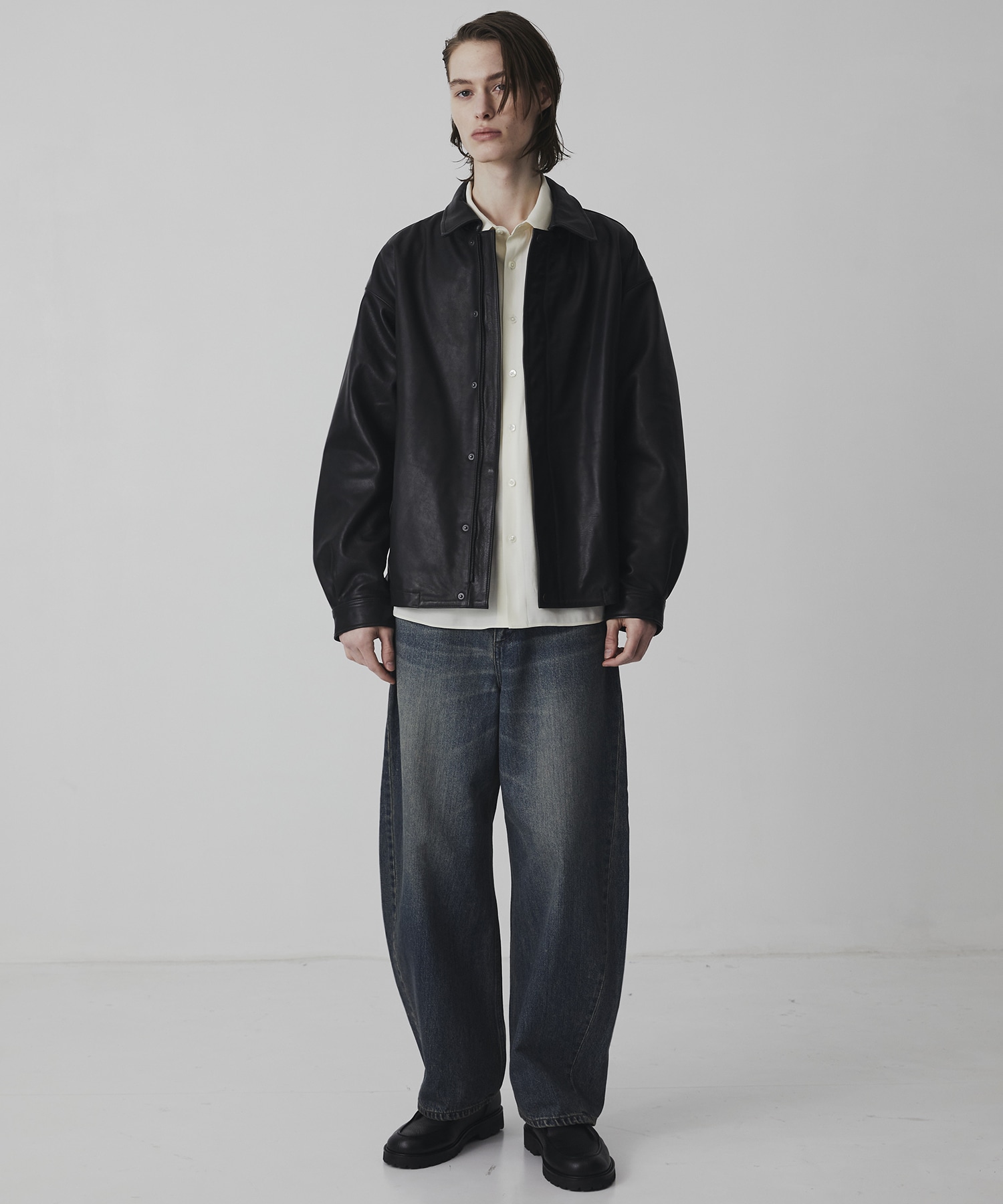 WATER BUFFALO フライトレザーブルゾン(1 BLACK): : メンズ｜UNITED