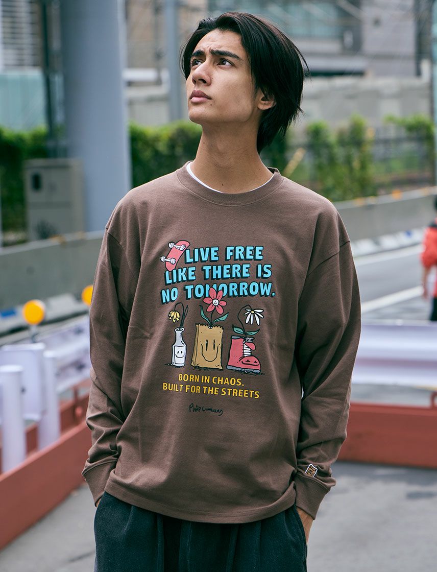 Philip Lumbang】 リラックスFIT SK8BOARD 裏起毛 トレーナー