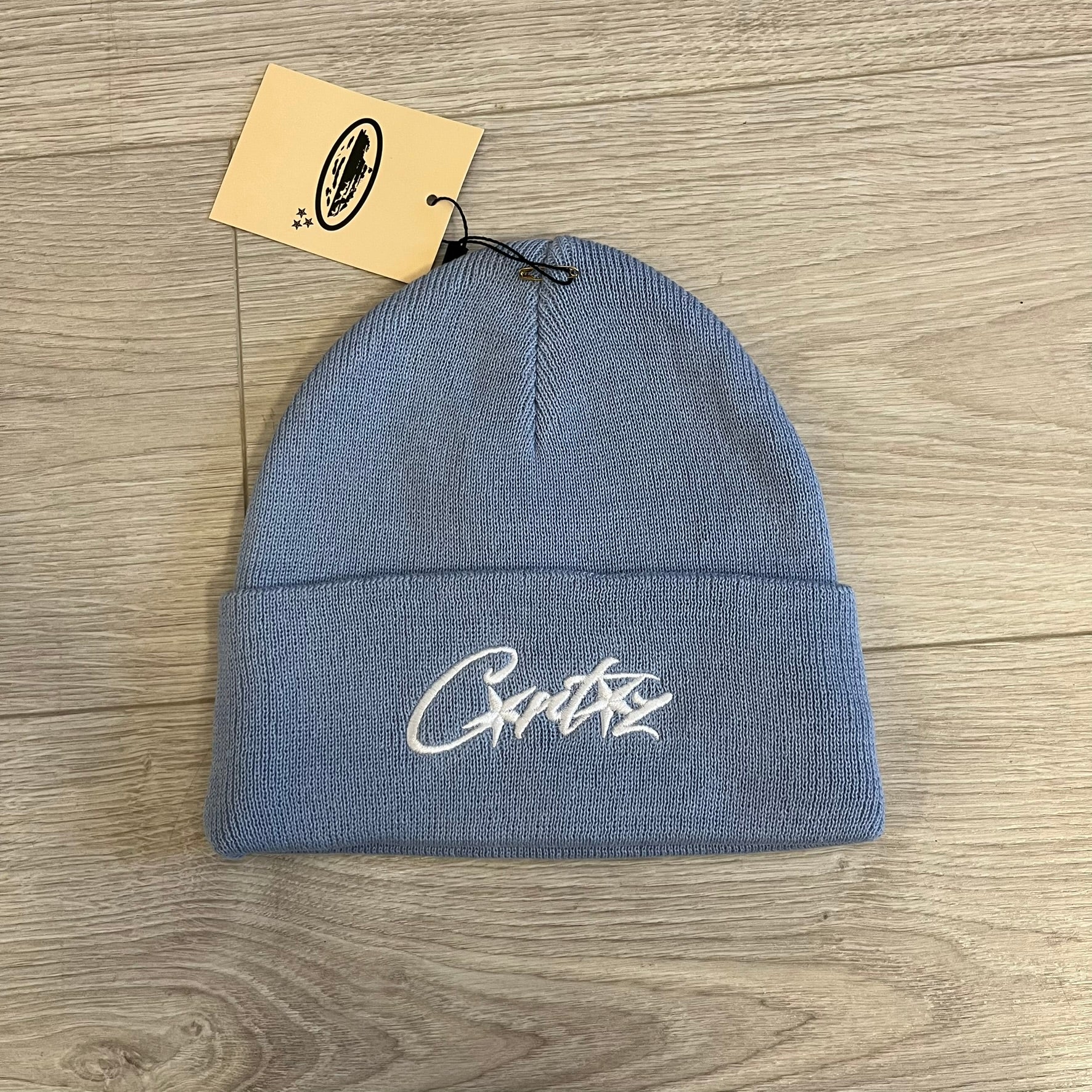 corteiz allstarz folded beanie baby blue – único13