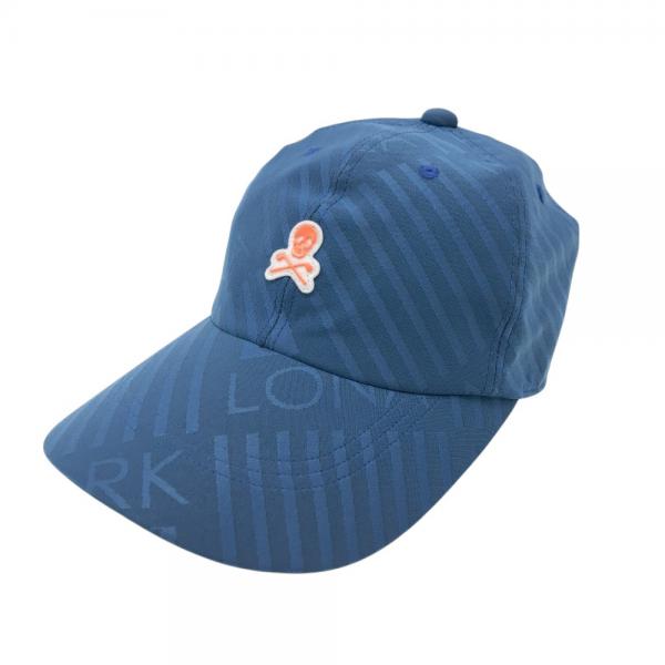 MARK&LONA マークアンドロナ キャップ スカル ロゴ 総柄 ブルー系