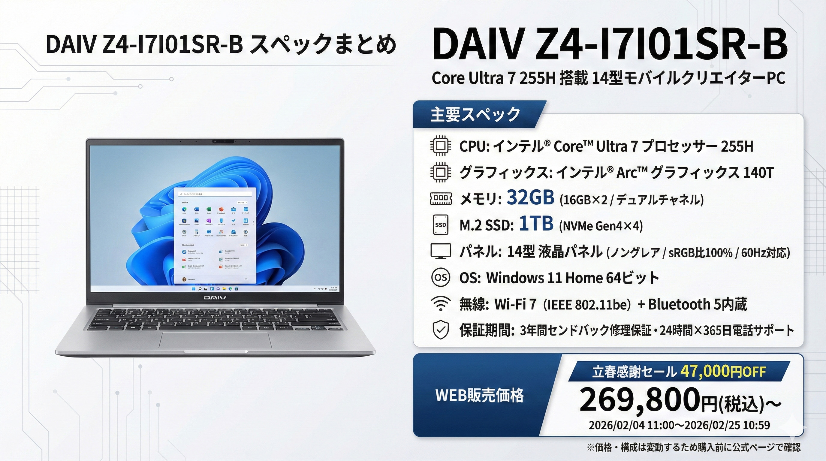 Core Ultra 7 255H搭載ノートPC4機種比較｜DAIV Z4 / Yoga Pro 7i
