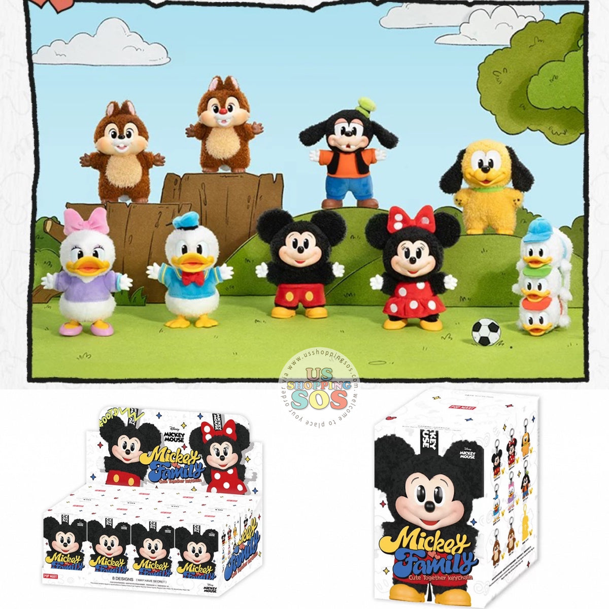 Popmart x Mickey Family Cute Together Keychain Series Figures
