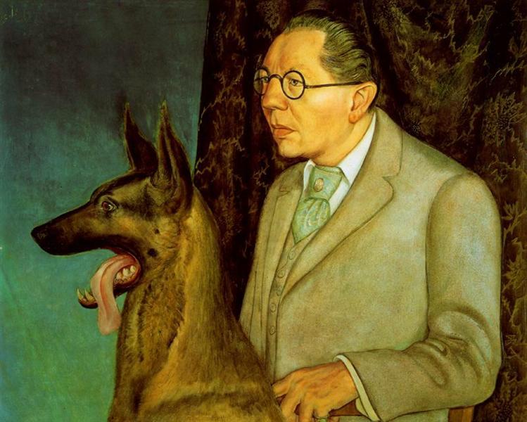 Hugo Erfurth with Dog, 1926 - Otto Dix - WikiArt.org