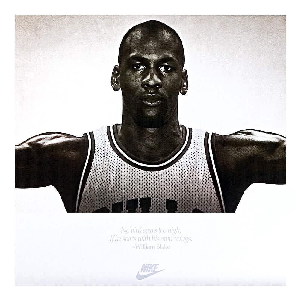 Michael Jordan Autographed Wings Breaking Through Photo