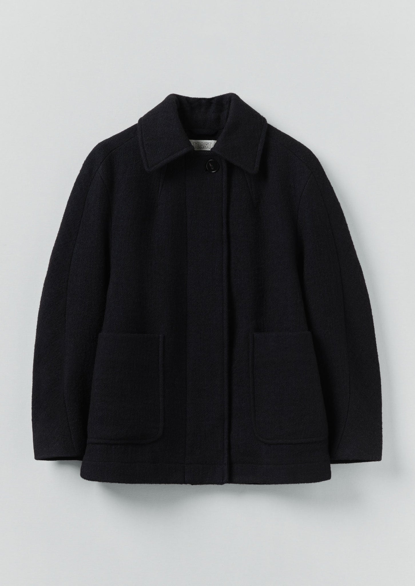 Boiled Wool Textured Short Coat | Indigo | TOAST
