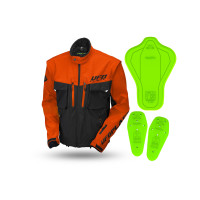 Taiga enduro jacket with protections included neon orange - Ufo