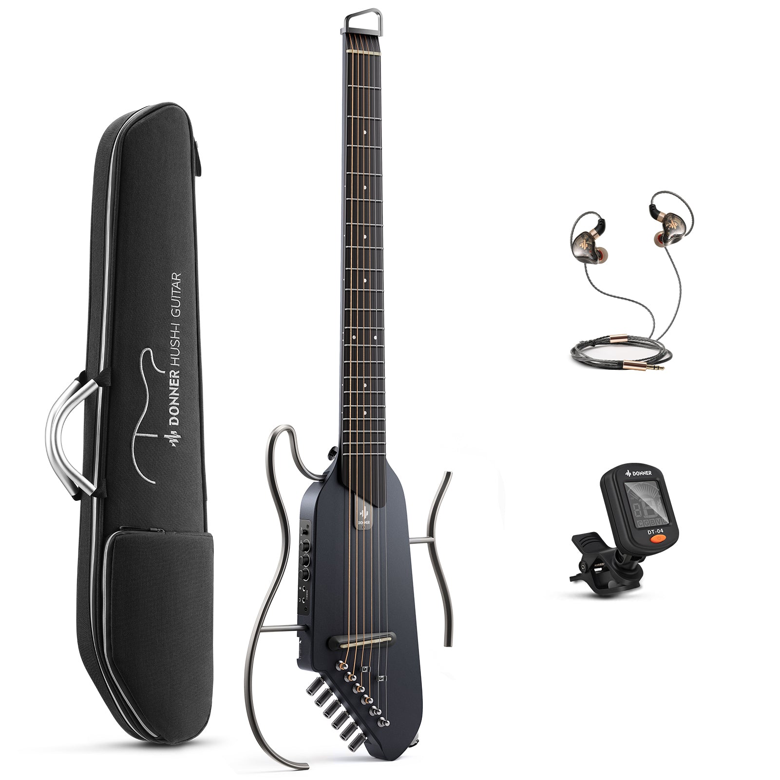 HUSH-I Acoustic-Electric Guitar Kit for Travel Silent Practice Donner