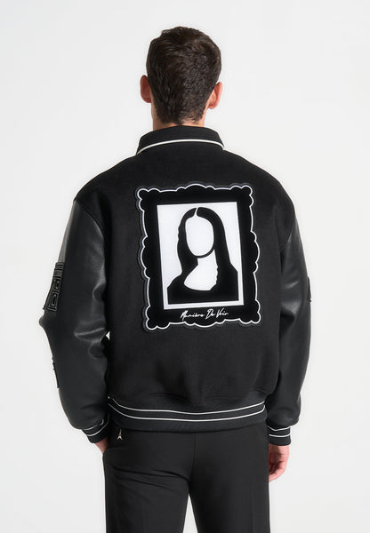 Oscar - Mona Lisa Wool Blend Varsity Jacket - Black | Manière De