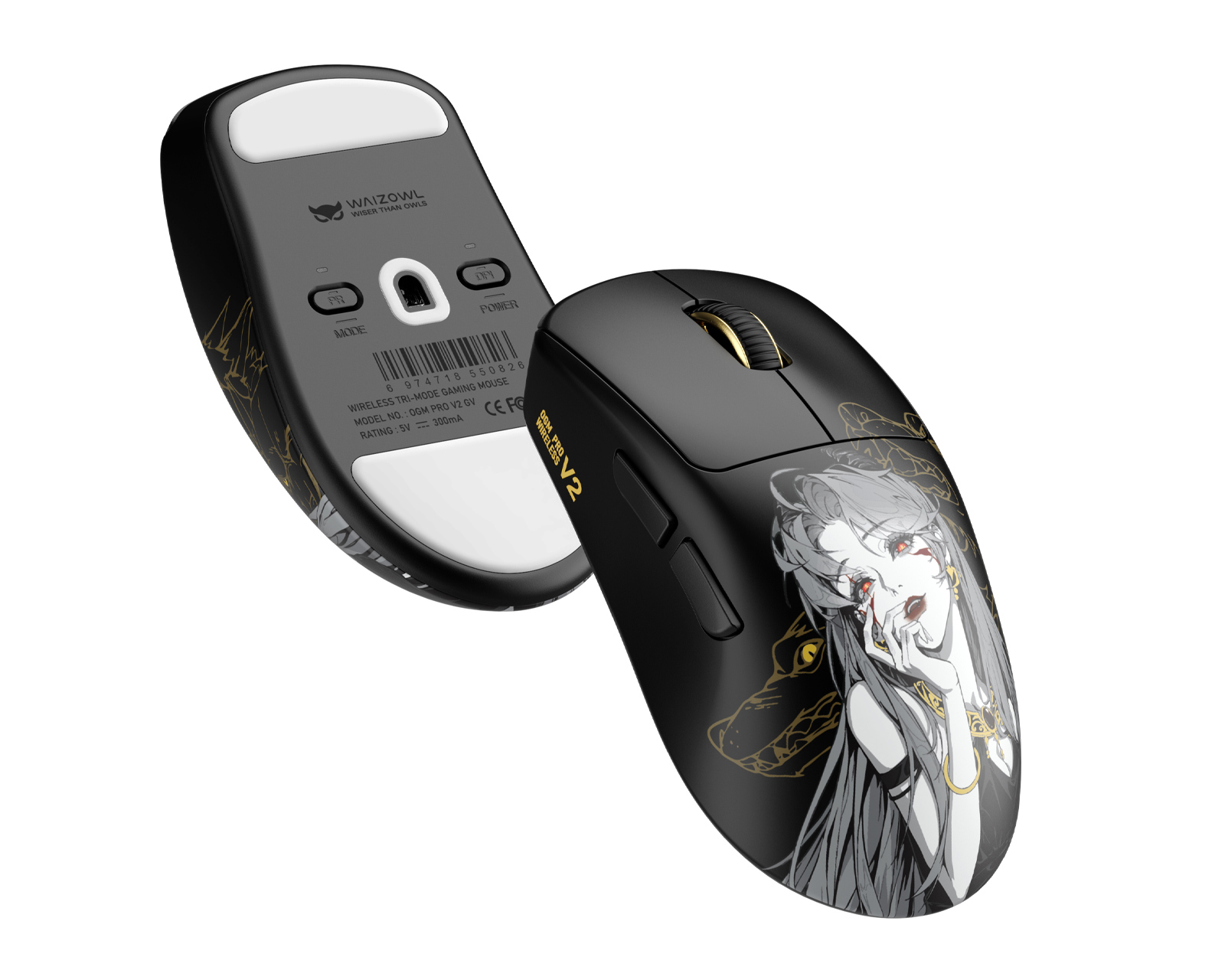 Waizowl OGM Pro V2 8K Wireless Gaming Mouse - Hades - Limited