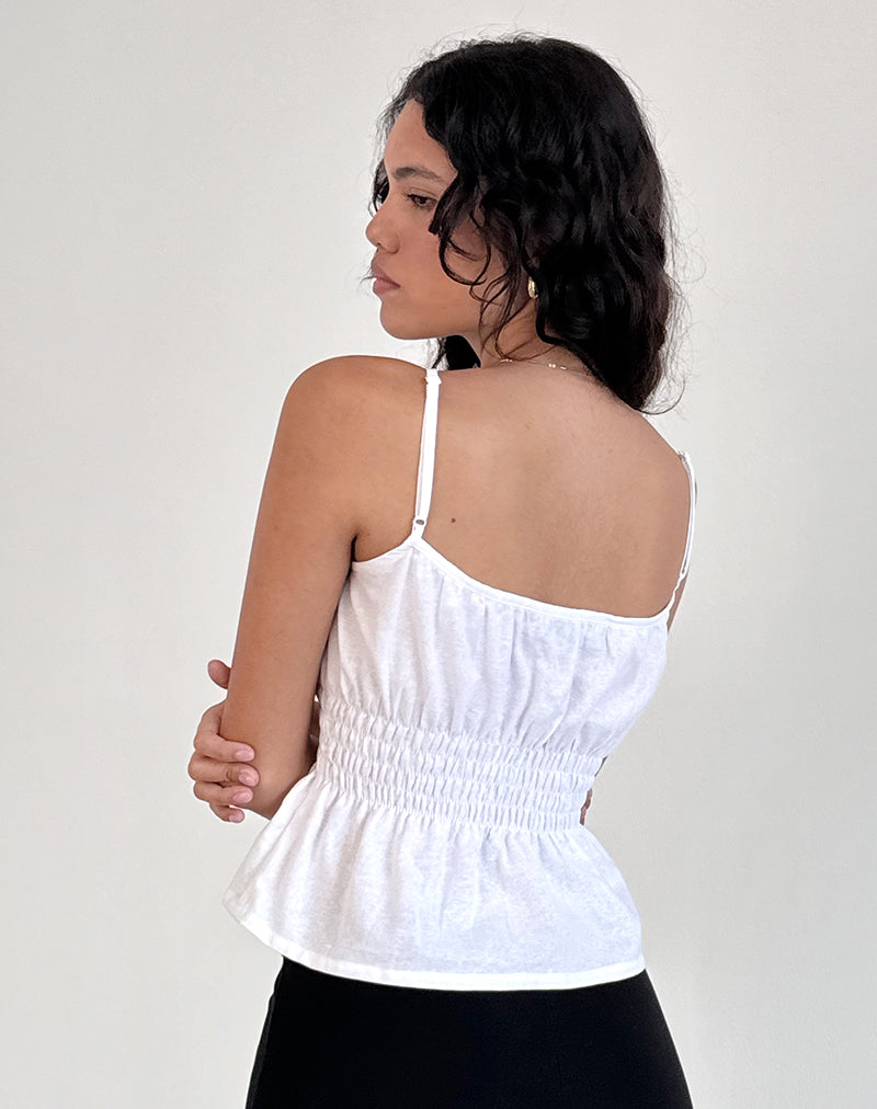 Off White Tie Front Cami Top | Lyncia – motelrocks-com-us