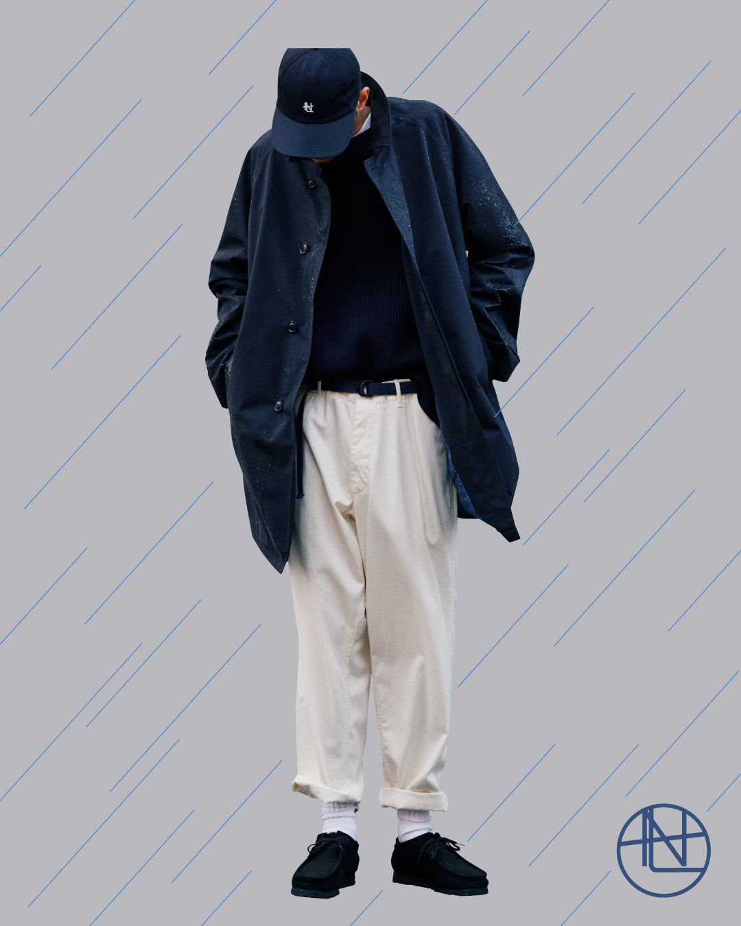 nanamica boy in Daikanyama Vol. 33 GORE-TEX Coat and sweater