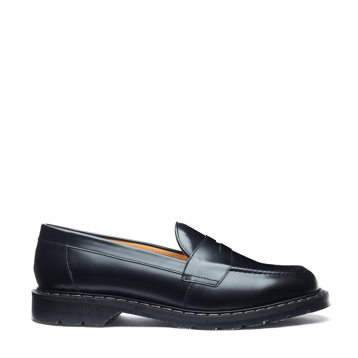 Black Hi-Shine Penny Loafer | Solovair | Classic Collection | Made