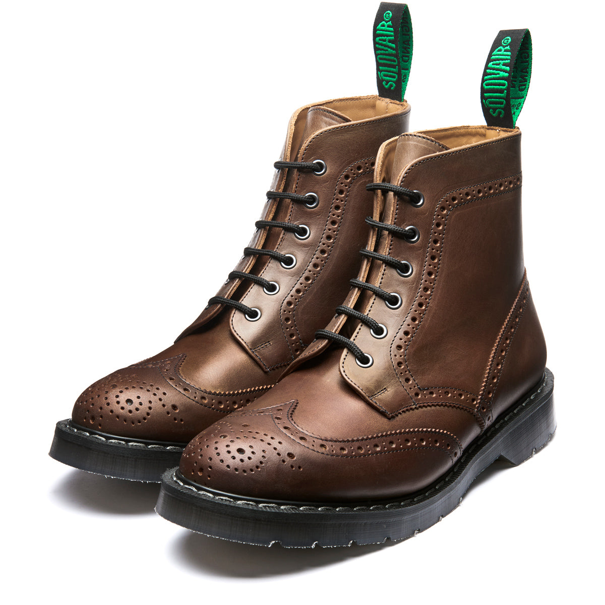 Gaucho Crazy Horse 6 Eye Brogue Boot | Solovair | Handmade in