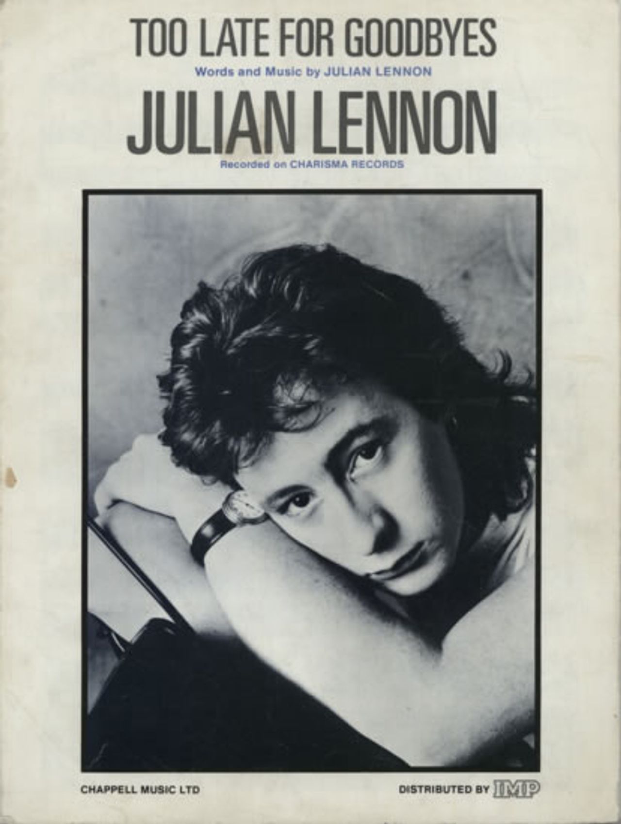 Julian Lennon Too Late For Goodbyes UK Sheet music — RareVinyl.com