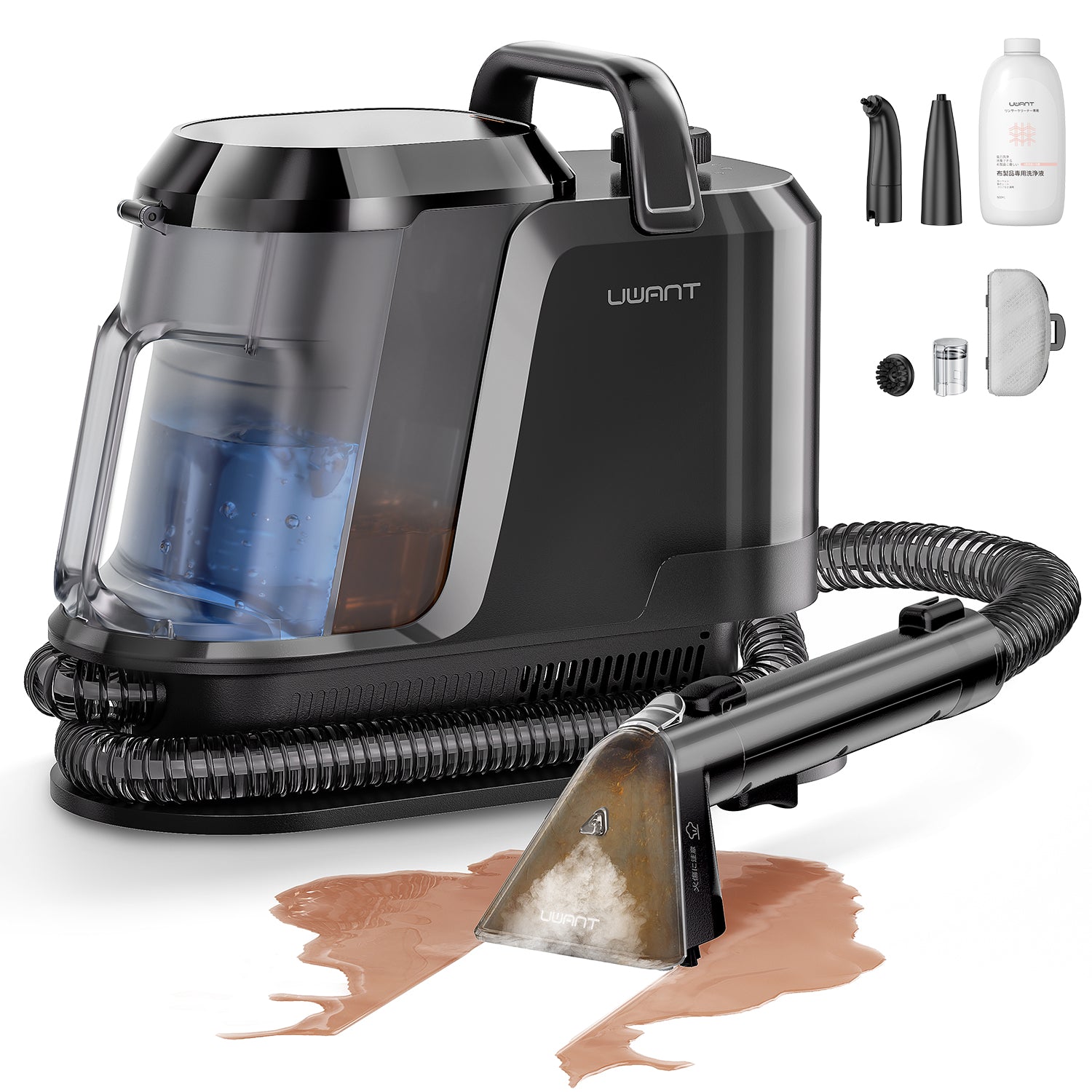 カーペットクリーナー 最強 UWANT Y100Steam リンサークリーナー 100°C