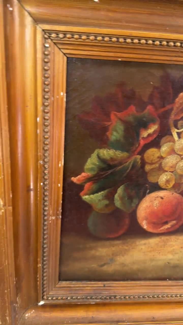 果物を描いた大きなアンティークの静物油絵 - Etsy 日本