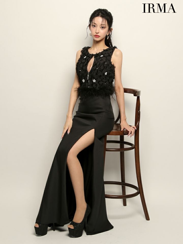 IRMA イルマ フリンジ/クリスタルビジュー/ウエストファー/フロント