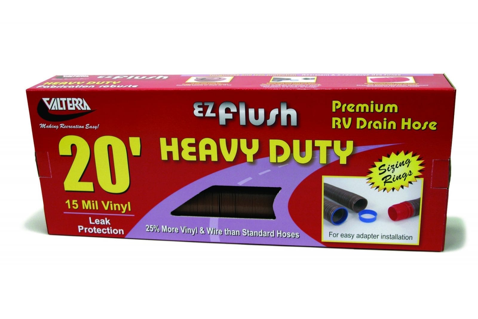 EZ Flush Heavy Duty Drain Hose, 20′, Bronze, Boxed - Valterra.com