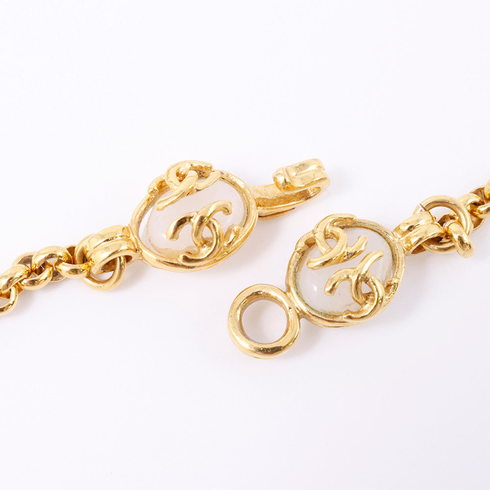 CHANEL ココマーク チェーンベルト メタル フェイクパール ゴールド