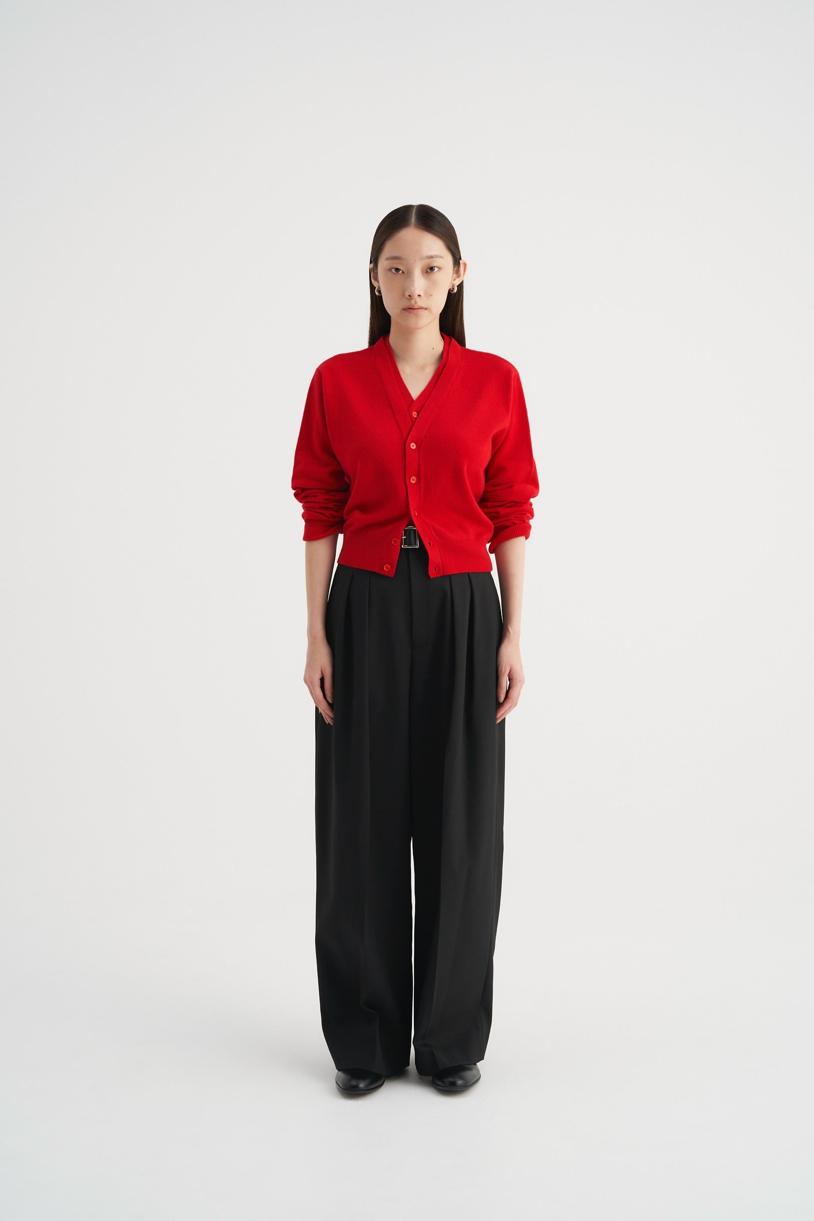 Double collar wool knit cardigan – Venica