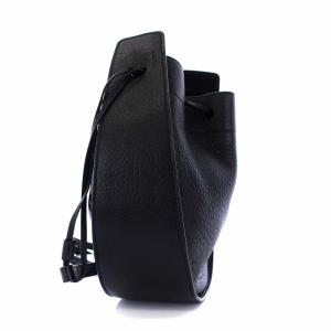 ドローストリングポーチ ショルダーバッグ レザー 黒（2022/08/08買取