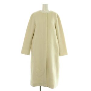 21AW ノーカラーコート ロング CWFC215002 ウール混 バックタック