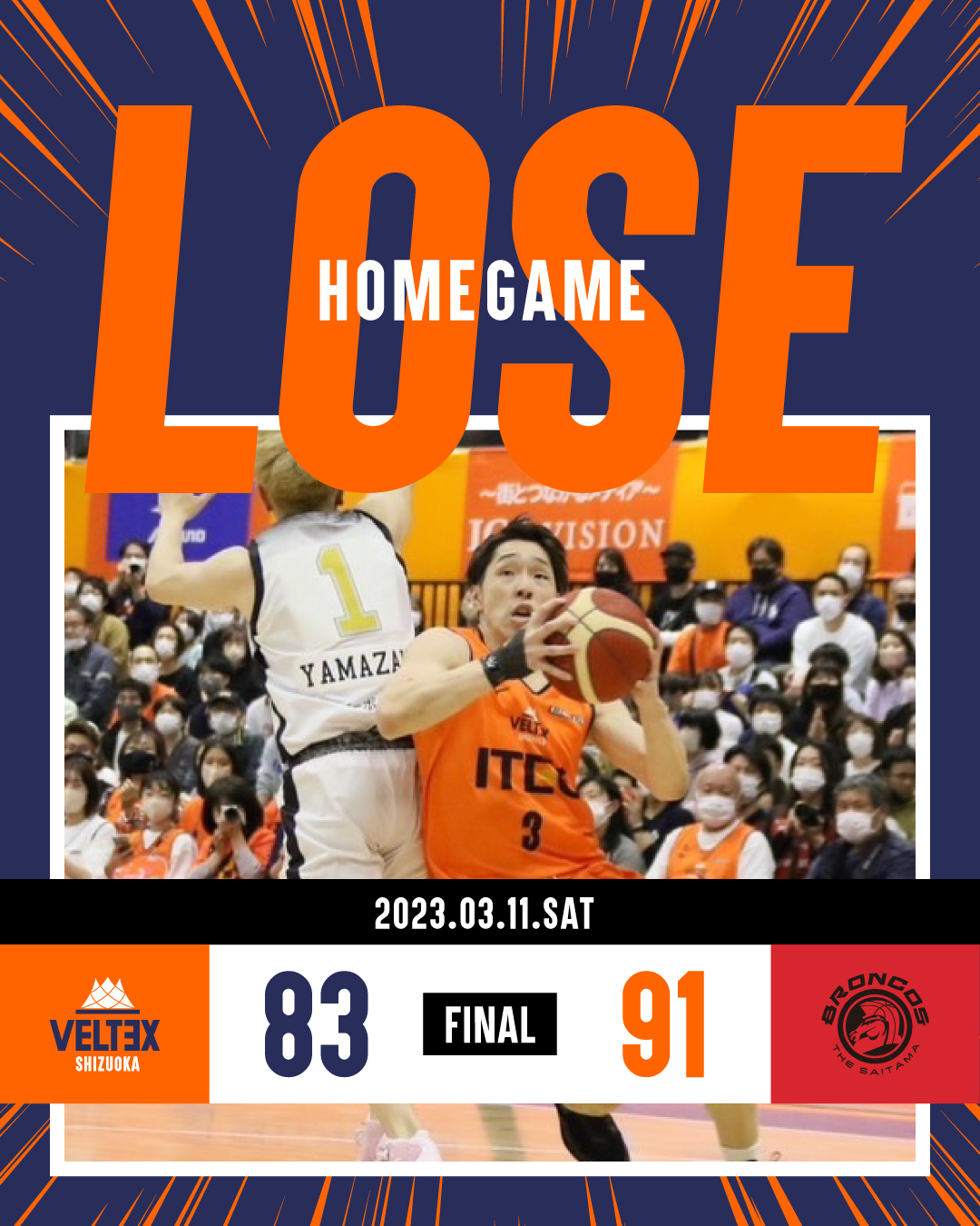 沼津市総合体育館 開館記念試合 3/11（土）第22節DAY1 さいたま