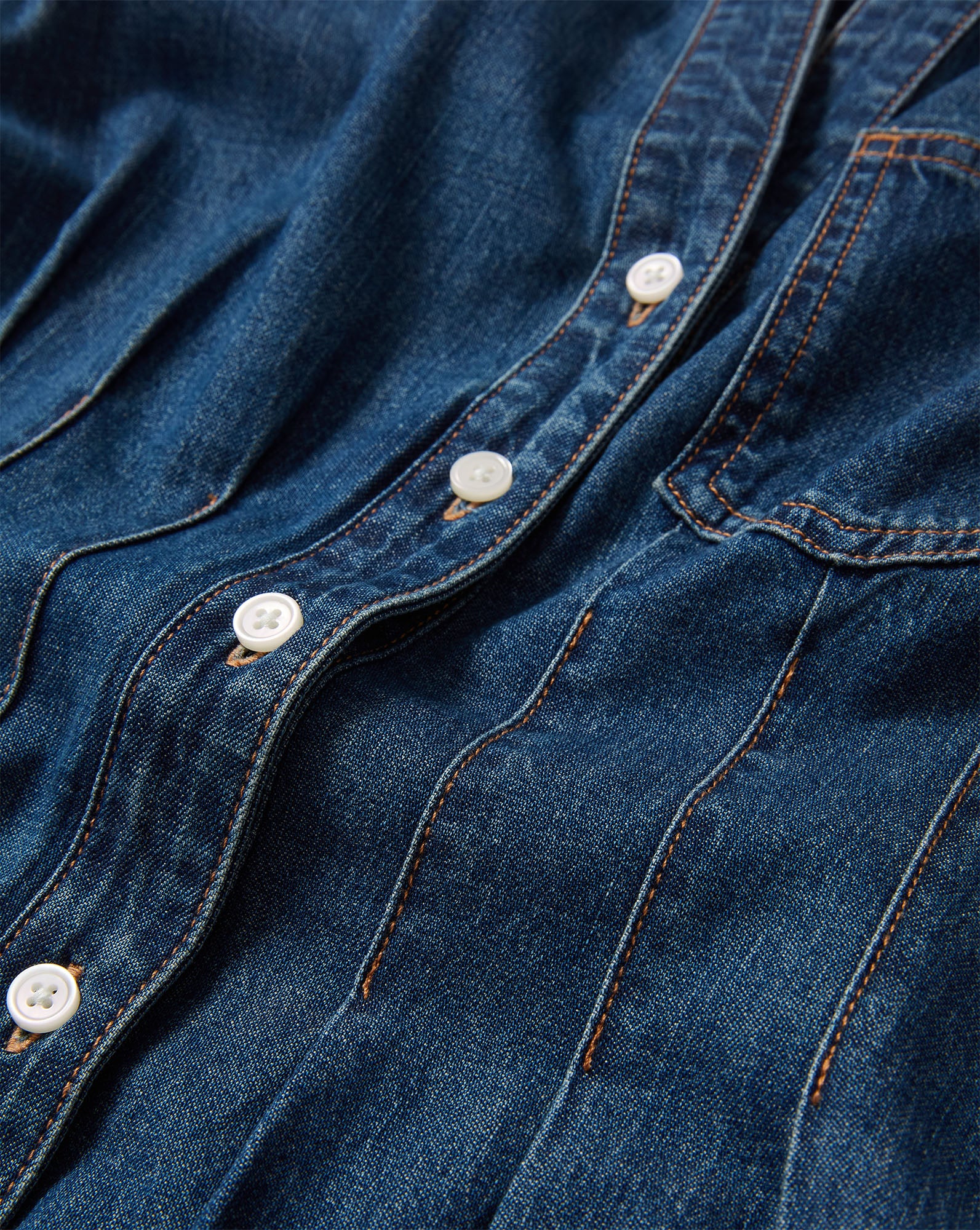 Arcadia Denim Midi Shirtdress in City Stroll Dark Blue | Veronica