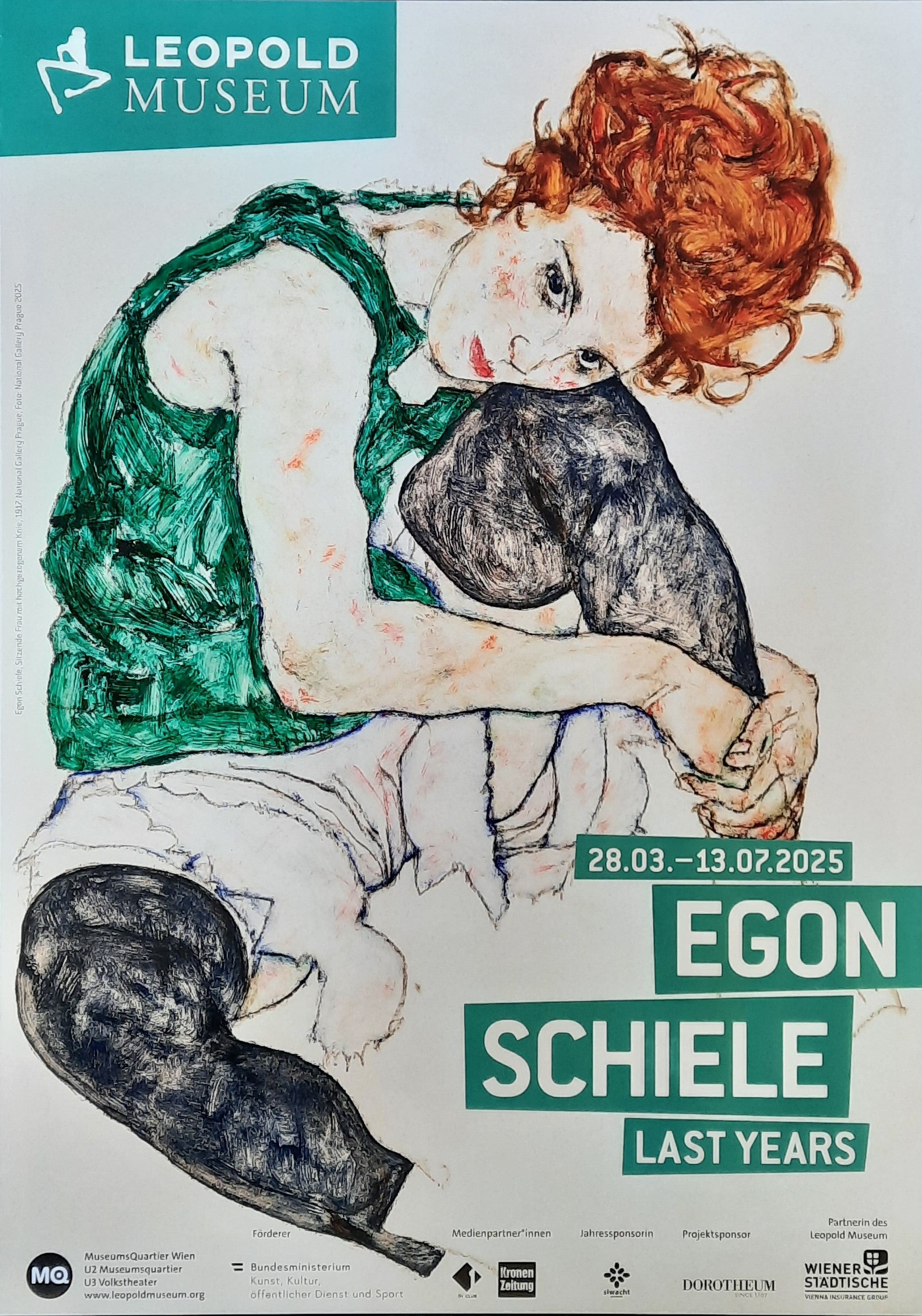 EGON SCHIELE Original Exhibition Poster 2025 Vienna Austria