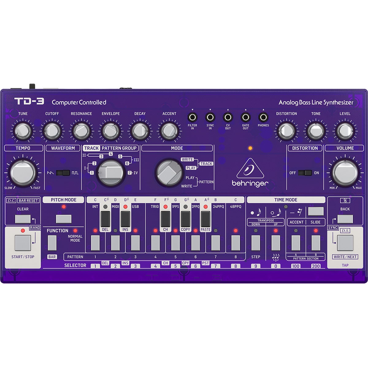 Behringer TD-3 Analog Bass Line Synthesizer - Translucent Purple