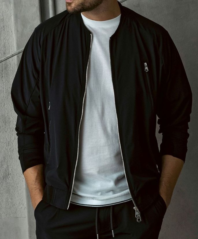 1PIU1UGUALE3 RELAX - 接触冷感グレンチェックナイロンブルゾン