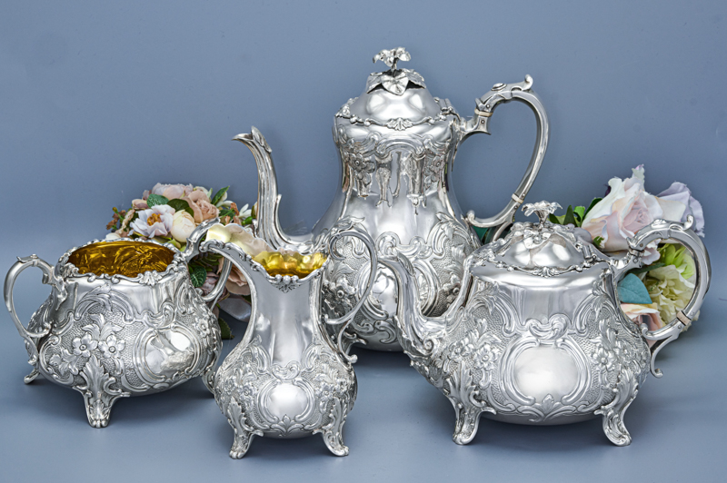 アンティークシルバー、アンティーク銀器、純銀製（925）1854年 特級