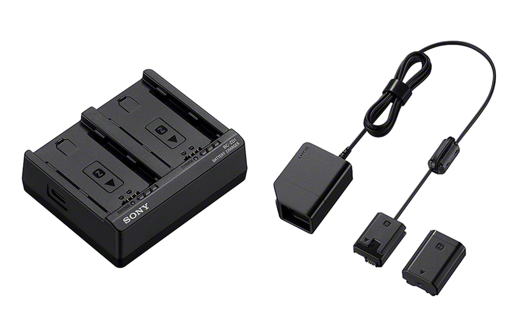 ソニー、バッテリーチャージャー「BC-ZD1」とDCカプラー「DC-C1」を