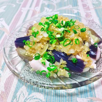 レンジで簡単 ナスと鶏ささみの玉ポンドレッシングがけ | クラシル