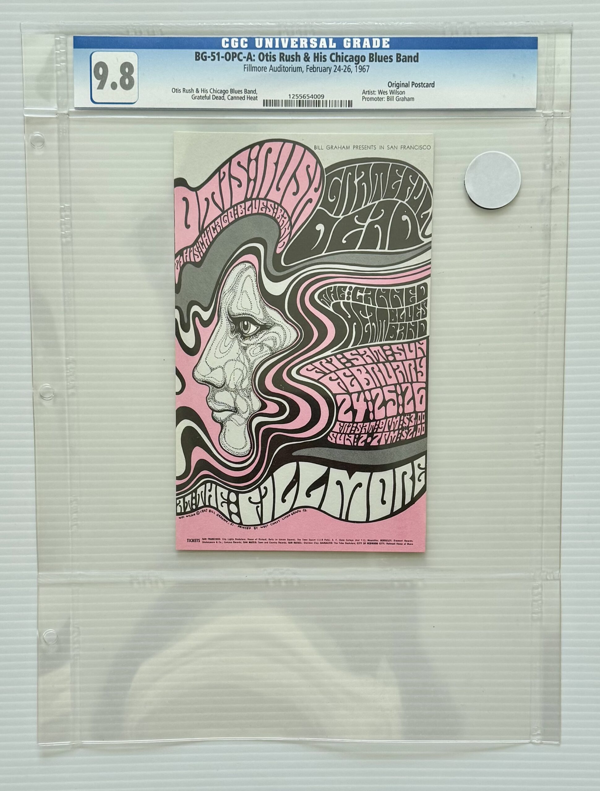 Grateful Dead Canned Heat Otis Rush Postcard San Francisco 1967 BG