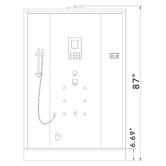 Platinum Free-Standing Steam Shower for Two | 59” x 35” x 87” DZ