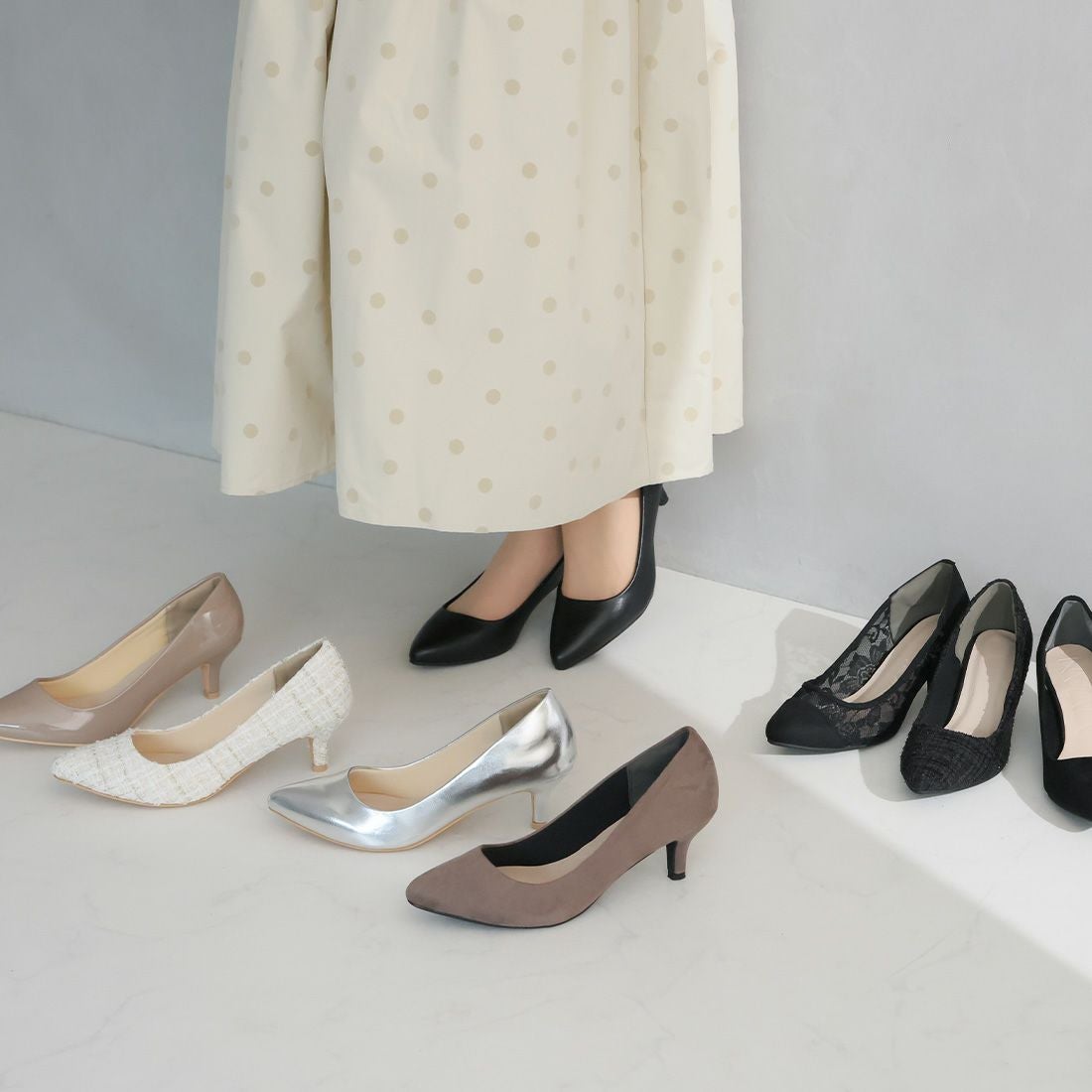 2026年春再販】ポインテッドトゥ5.5cmキレイめパンプス ｜靴