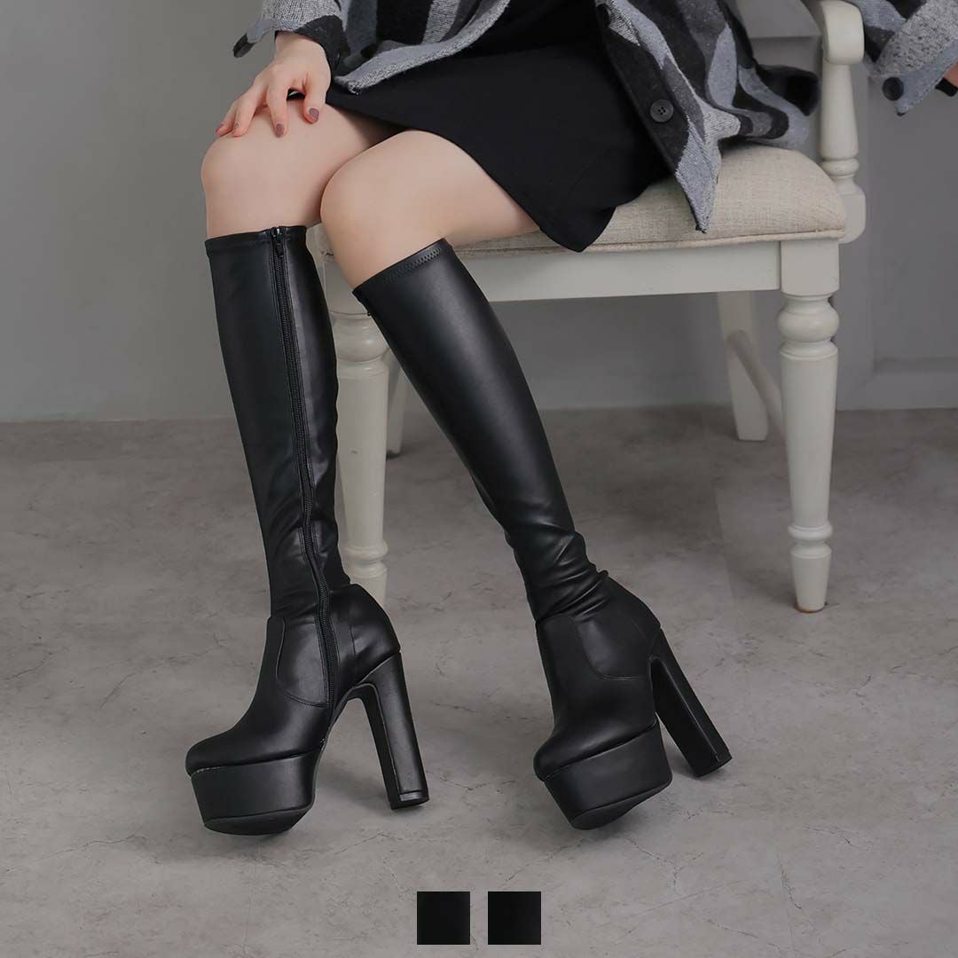 公式ストア/ZOZO限定】プラットフォームストレッチロングブーツ ｜靴