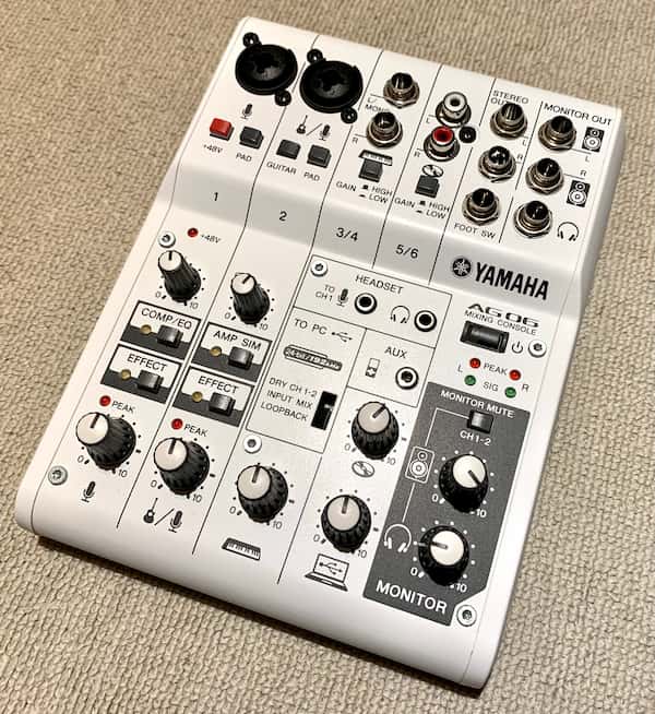 YAMAHA AG06レビュー】オンラインレッスンで活躍する配信特化の多機能