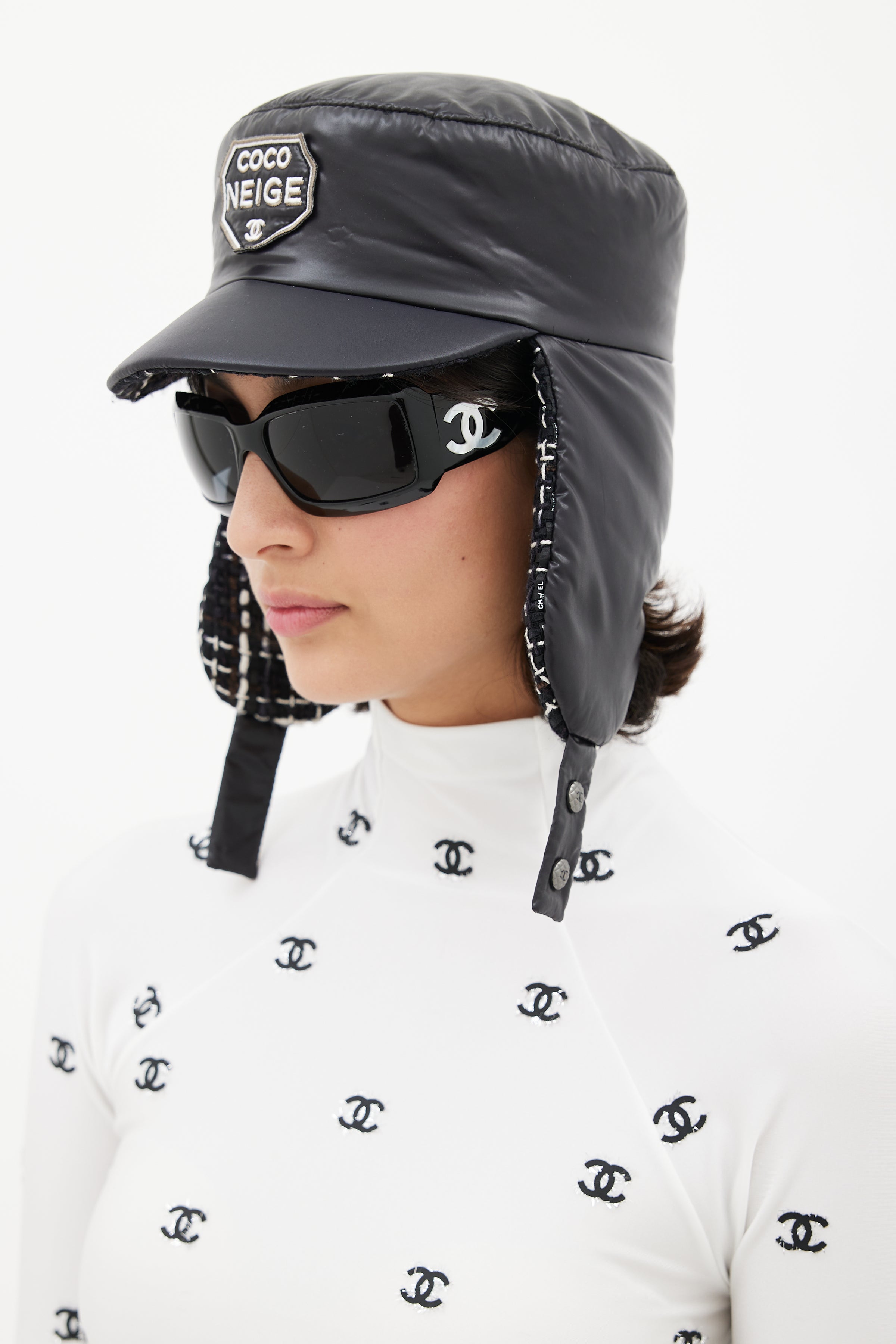 Chanel // Winter 2018 Black Puffer & Tweed Trapper Hat – VSP