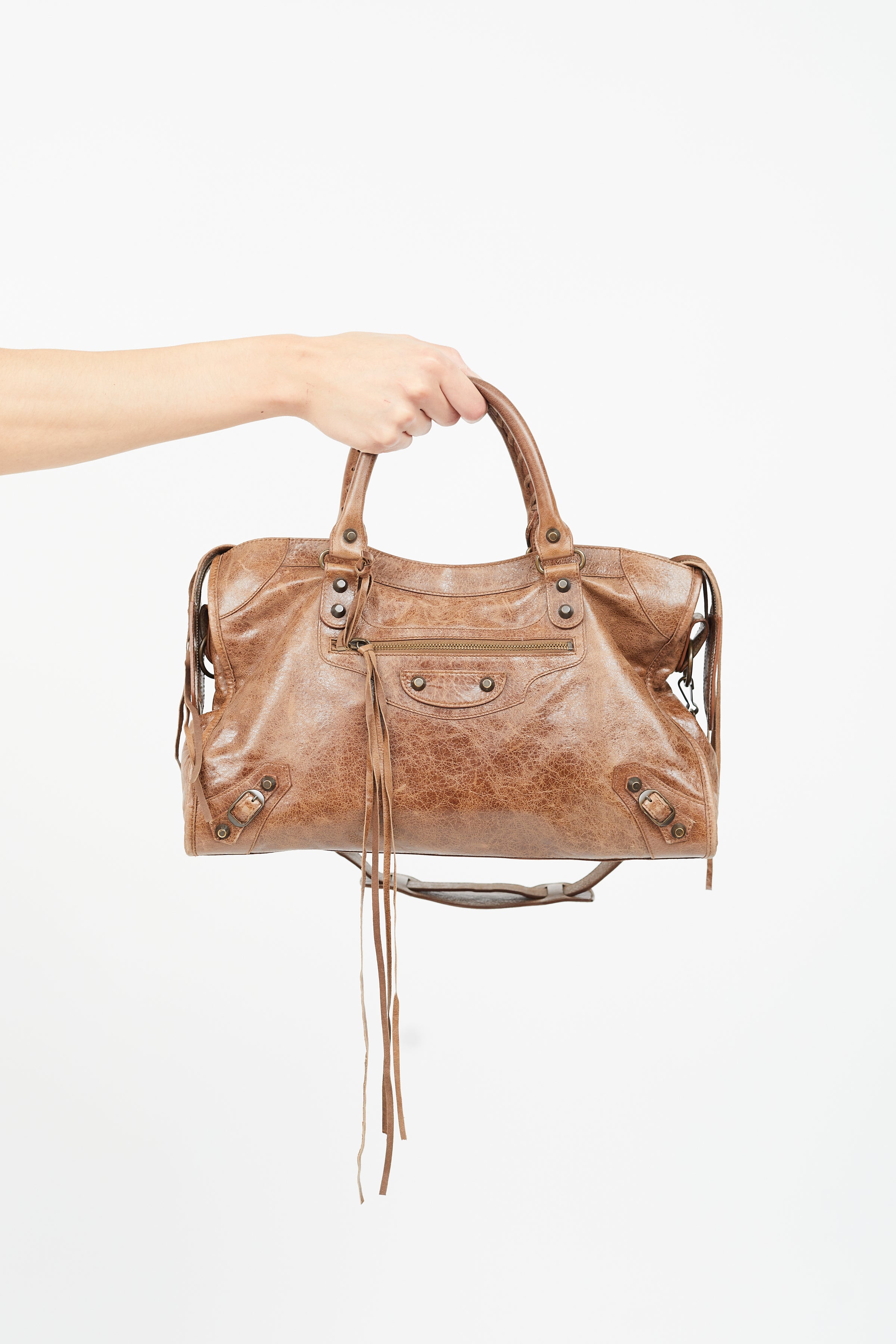 Balenciaga // Brown City Motocross Leather Bag – VSP Consignment
