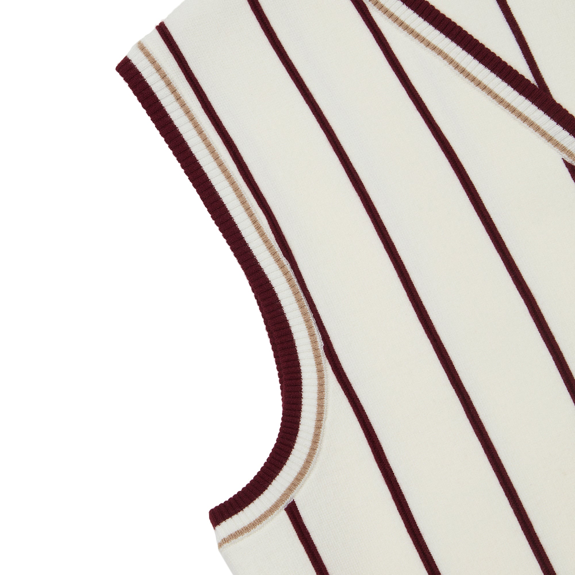 WOMEN トラッドストライプニットベスト ブラック