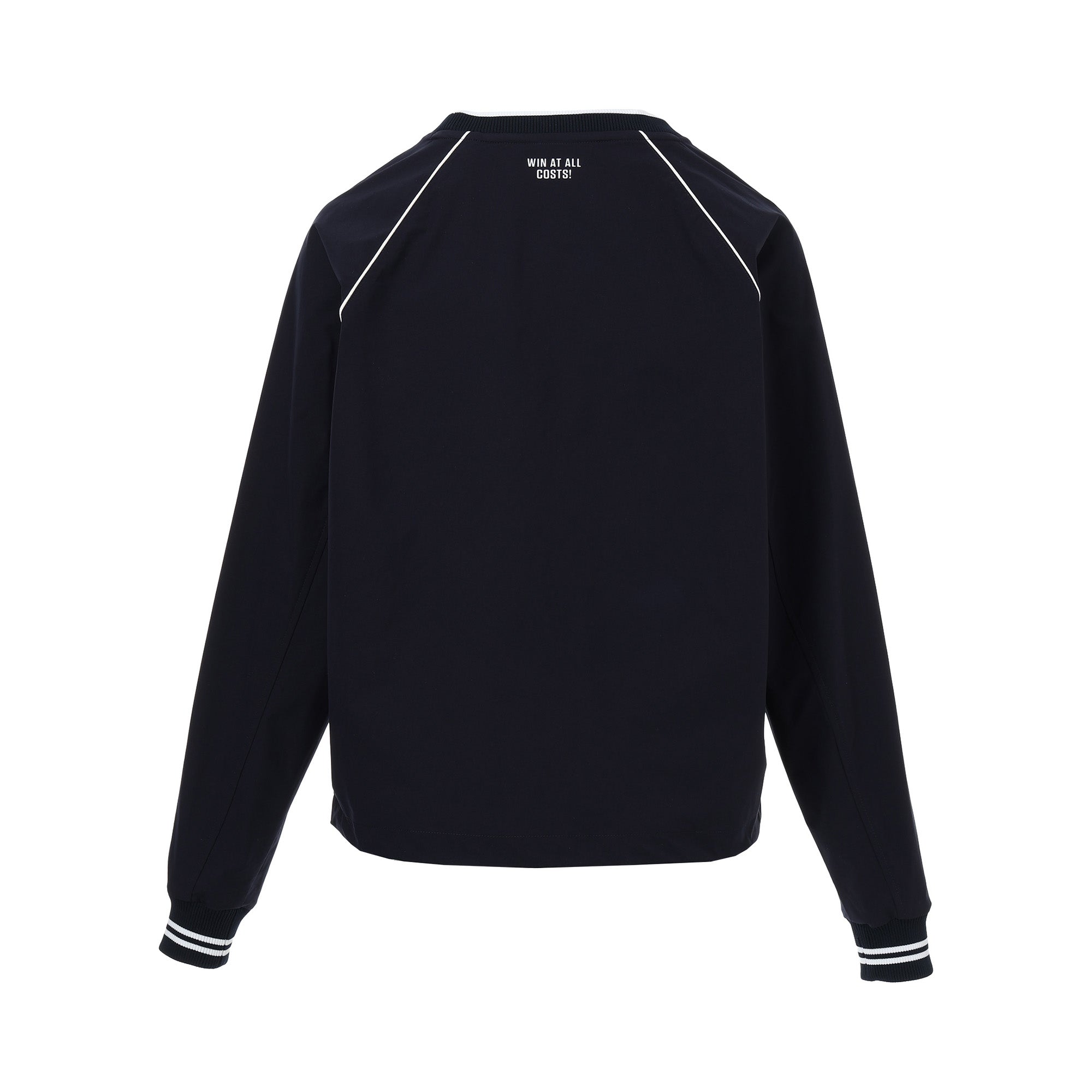 WOMEN ストレッチタフタバックロゴプルオーバー ネイビー