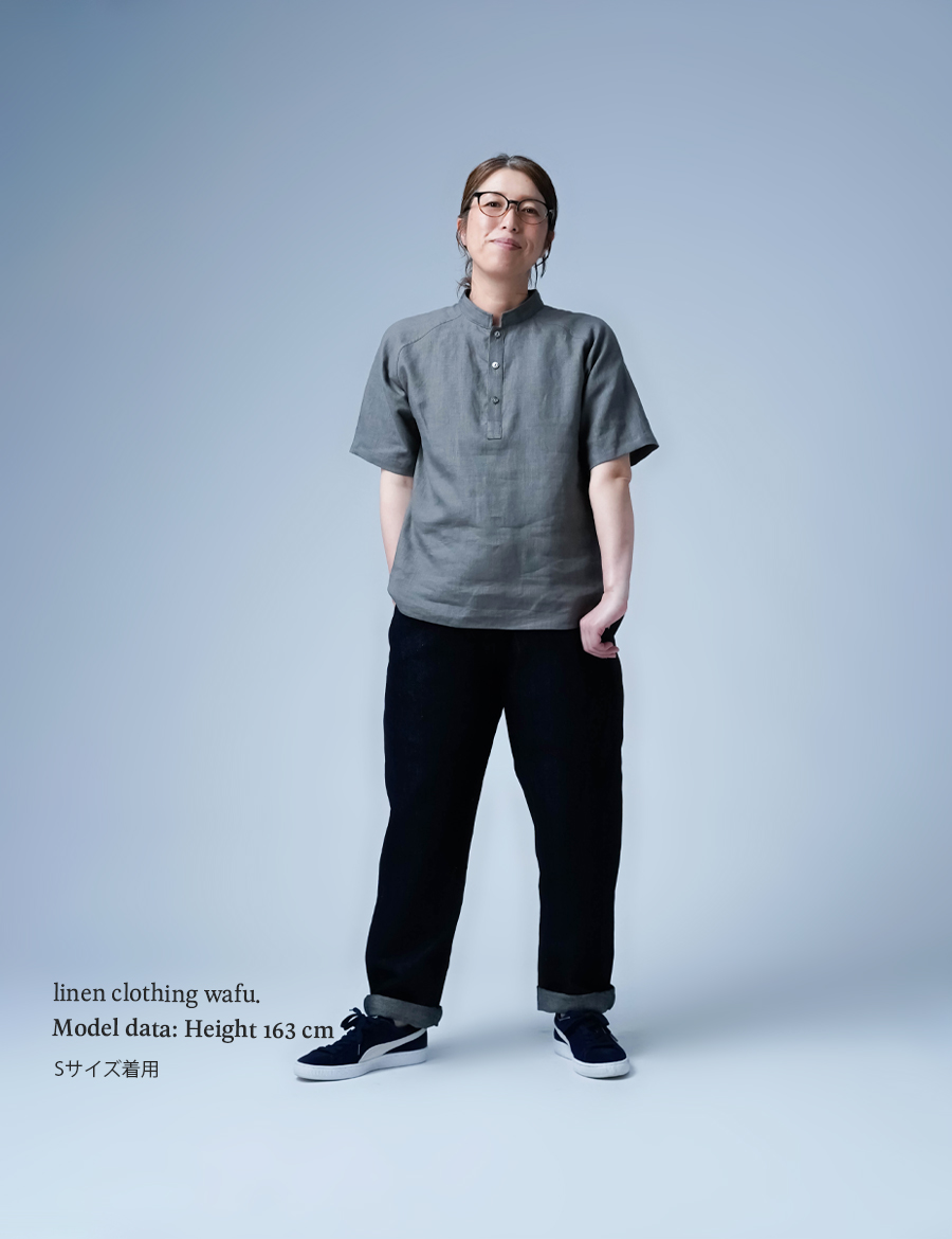 リネンシャツ】風が抜ける瞬間が気持ちいい！マオカラー ラグラン